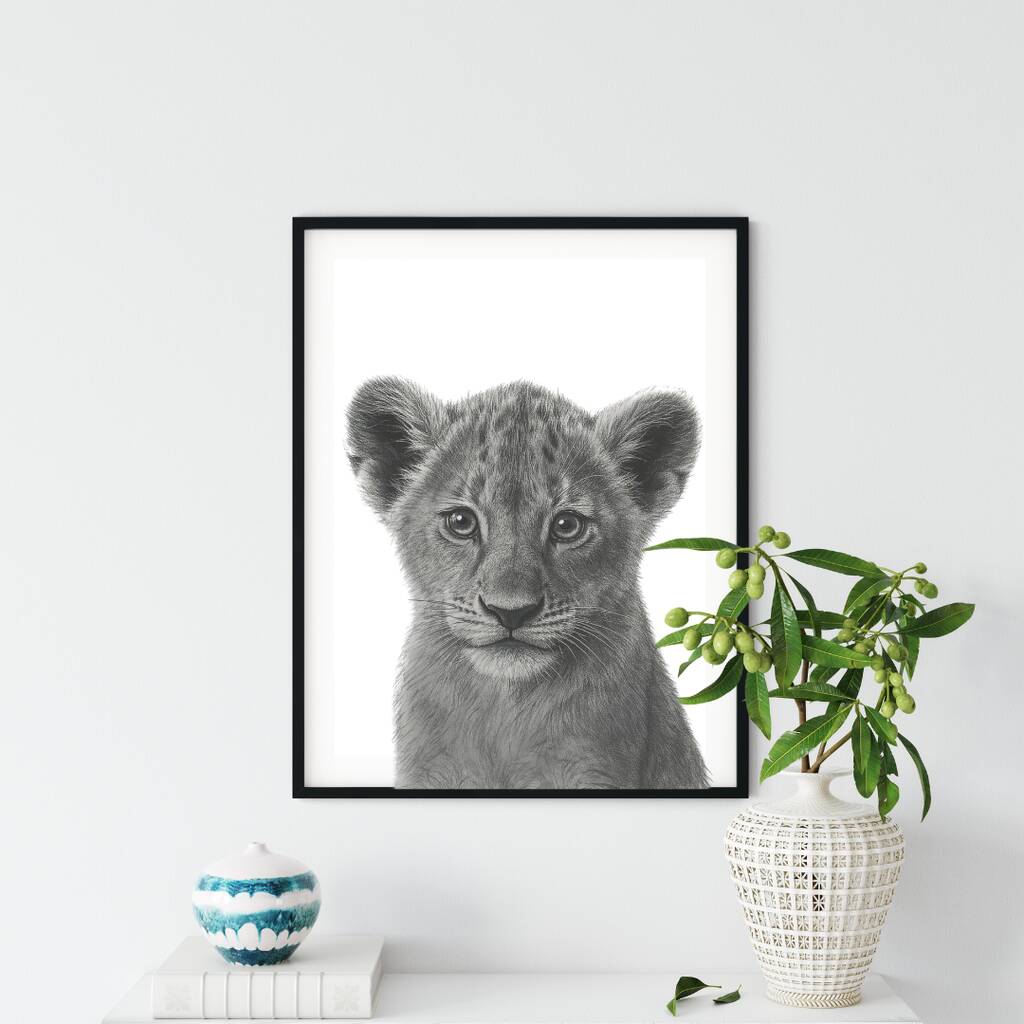 Lion Cub A4 Wildlife Print, 1 of 4