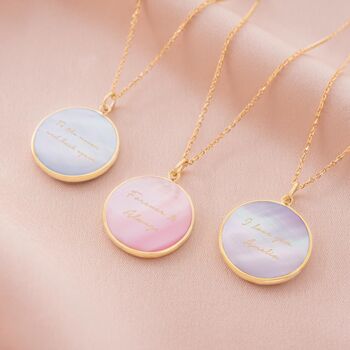 Mother Of Pearl Personalised Message Necklace, 2 of 12