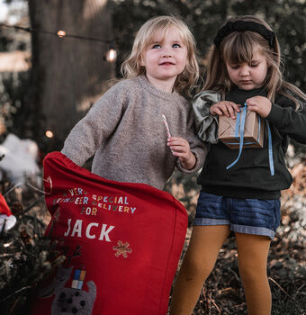 Red Reindeer Delivery Personalised Sack, 5 of 5