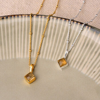 Gem Birthstone Necklace Sterling Silver Or 18ct Gold Plated, 8 of 12
