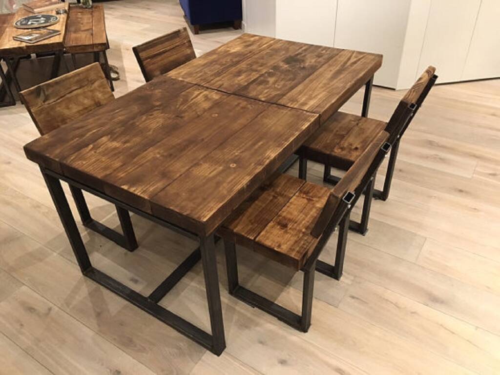 Reclaimed Industrial Mid Extending Table Cb 131, 1 of 6