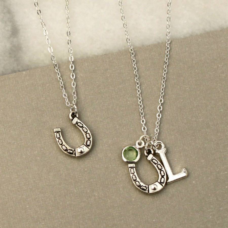 personalised lucky horseshoe charm necklace by completely charmed
