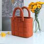 Orange Garden Weave Basket Handbag Vase, thumbnail 6 of 8