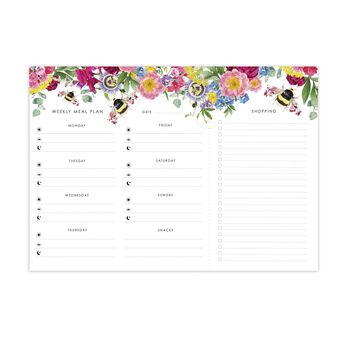 Magnetic Weekly Meal Planner Featuring Botanical Bee, 2 of 5