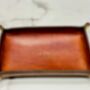 Personalised Rectangle Spanish Brown Leather Desk Tray, thumbnail 8 of 12