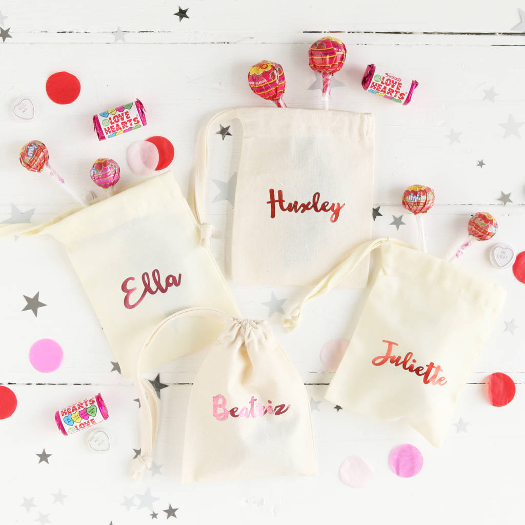 Foil Print Personalised Party Favour Bags By Postbox Party 