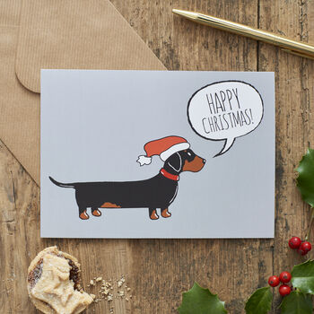 Dachshund / Sausage Dog Christmas Card By Sweet William Designs ...