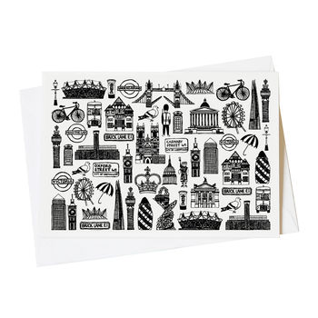 London Black And White Illustrated Greeting Card, 3 of 6