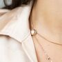 Dual Layer Round Multi String Black White Roman Pendant Necklace, thumbnail 2 of 6