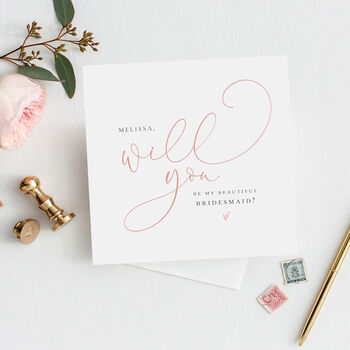 Will You Be My Flower Girl Card | Rose Text Fe37, 2 of 4