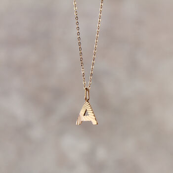 Art Deco Initial Necklace In Silver, Gold Or Rose Gold Colour, 7 of 12