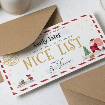 Personalised Santa Nice List Christmas Certificate, 2 of 4