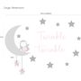 Twinkle Twinkle Fabric Wall Stickers, thumbnail 3 of 6
