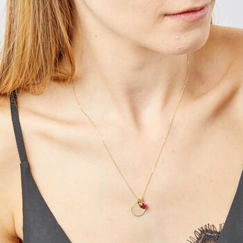 Personalised 9ct Gold Ruby Necklace July Birthstone, 2 of 10