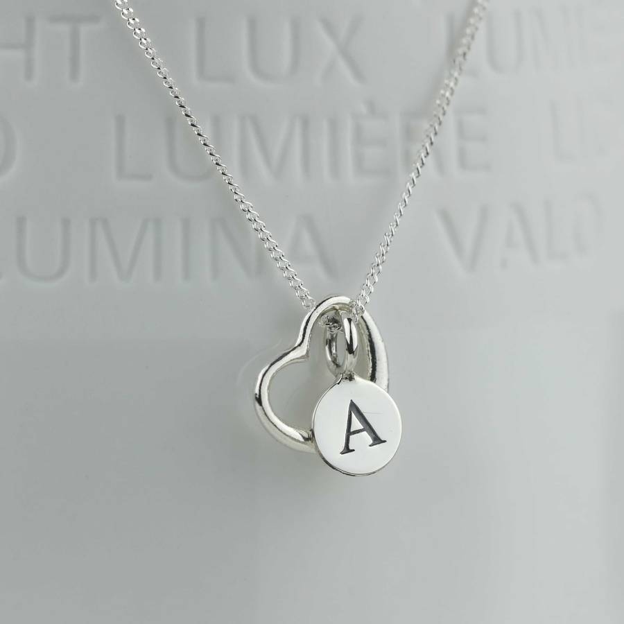 Personalised Solid Silver Open Heart Necklace, 1 of 3