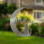 Cat Personalised Silhouette Steel Moon Crescent, thumbnail 6 of 8