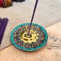 Smiling Gold Sun Incense Stick Holder Ash Catcher, thumbnail 6 of 8
