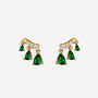 Small Charm Stud Earrings With Emerald Green Stones, thumbnail 1 of 4