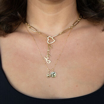 9ct Solid Gold Square Bead Saturno Chain Necklace, 4 of 9