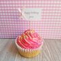 Set Of 10 Personalised Birthday Rainbow Cupcake Toppers, thumbnail 4 of 5