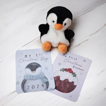 Personalised Baby's First Christmas Outfit Gift Set | Penguin, 4 of 7