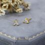 Sterling Silver Trillion Cut Cz Stud Earrings, thumbnail 4 of 12