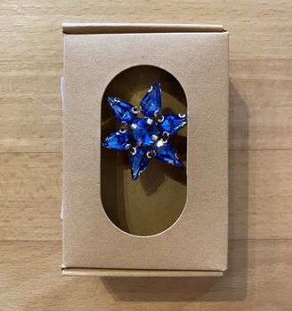 Sapphire Blue Sparkle Star Brooch, 3 of 5