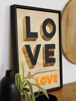 Love Is Love Black / Wooden Wall Art, 2 of 7