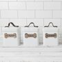 Personalised Farmhouse Pet Treat Tin With Walnut Nameplate, thumbnail 1 of 9