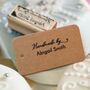 Handmade By Heart Personalised Rubber Stamp, thumbnail 3 of 4
