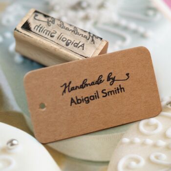 Handmade By Heart Personalised Rubber Stamp, 3 of 4