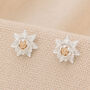 Sterling Silver And Gold July Birth Flower Stud Earrings – 8mm, thumbnail 1 of 7