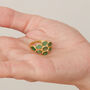 Emerald Silver Gold Plated Multistone Ring, thumbnail 5 of 8