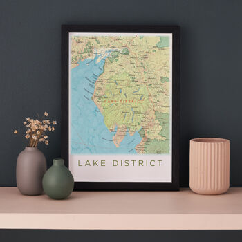 Framed And Personalised Lake District Map Print, 3 of 4
