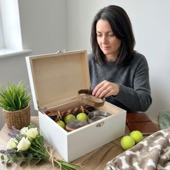 Personalised White Wooden Pet Name Memorial Memory Box Three Sizes 22cm | 27cm | 30cm, 3 of 11