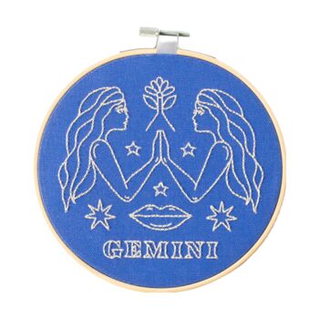 Gemini Zodiac Embroidery Hoop Kit, 4 of 6