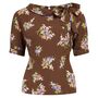 Cindy Blouse Brown Floral Vintage 1940s Style, thumbnail 1 of 3