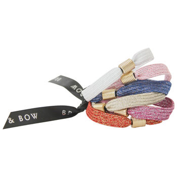 Set Of Six Colourful Glitter Hair Ties, 2 of 2