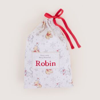 Personalised Winnie The Pooh Christmas Baby Outfit Set, 2 of 4
