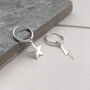 Bolt And Star Mismatched Hoop Earrings, thumbnail 3 of 7