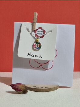 Wildflower Letter Pendant Gift Choose Your Colour, 3 of 12