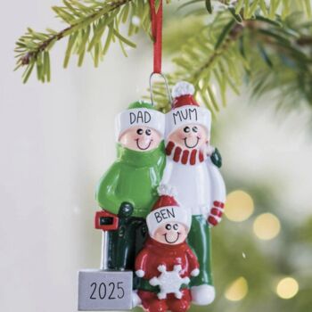 Family Personalised Christmas Decoration With Shovel, 4 of 4