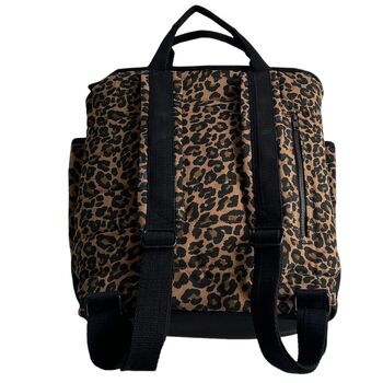 Dark Brown And Black Leopard Print Backpack, 4 of 6