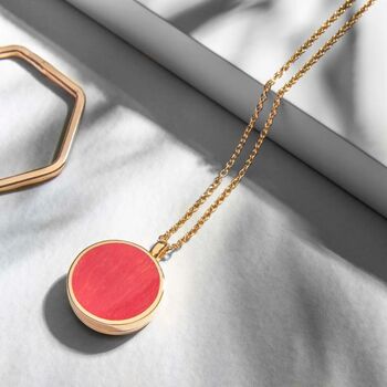 Personalised Coral Round Locket 18 K Gold Plate, 2 of 8