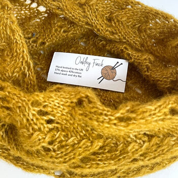 Gold Hand Knitted Infinity Loop Luxury Cowl Scarf, 2 of 4