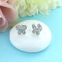 Butterfly Sparkly Zircon Stud Earrings, thumbnail 1 of 2