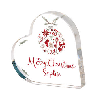 Personalised Christmas Heart Plaque Festive Gift, 4 of 4