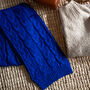 Royal Blue Chunky Knitted Scarf, thumbnail 2 of 2