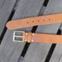 Premium Handmade Light Tan English Leather Mens Belt, thumbnail 5 of 5