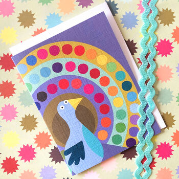 Mini Peacock Greetings Card, 4 of 5